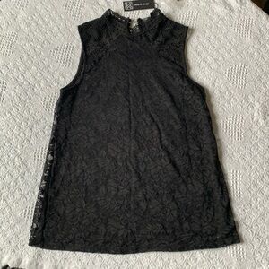 NWT Cable & Gauge Black Lace Sleeveless Tank Top S